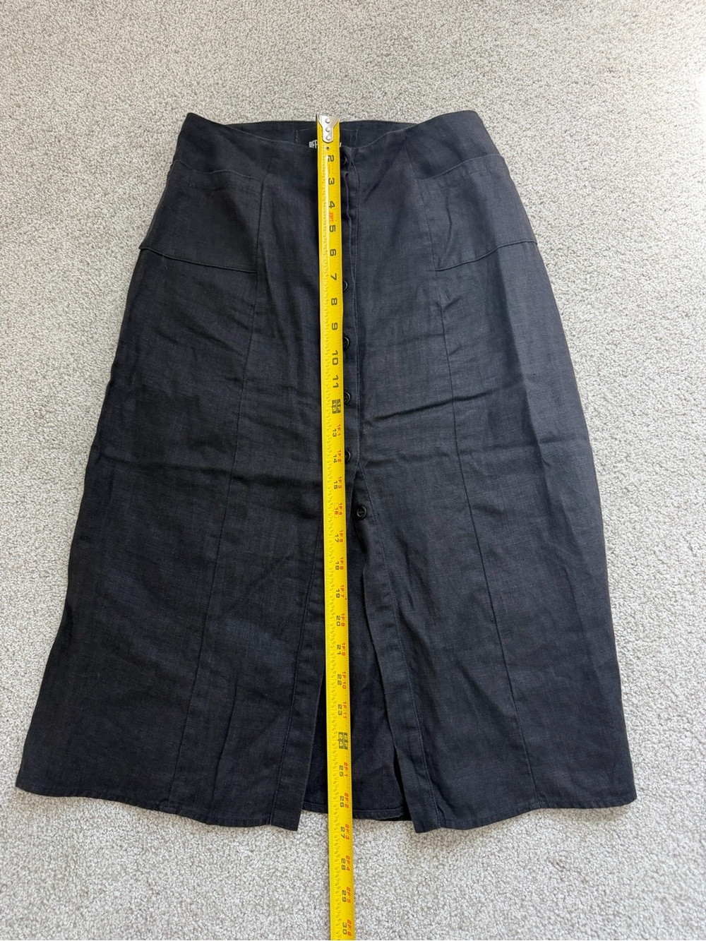 Reformation Black Button-Front High-Waist Midi Skirt - Picture 11 of 12